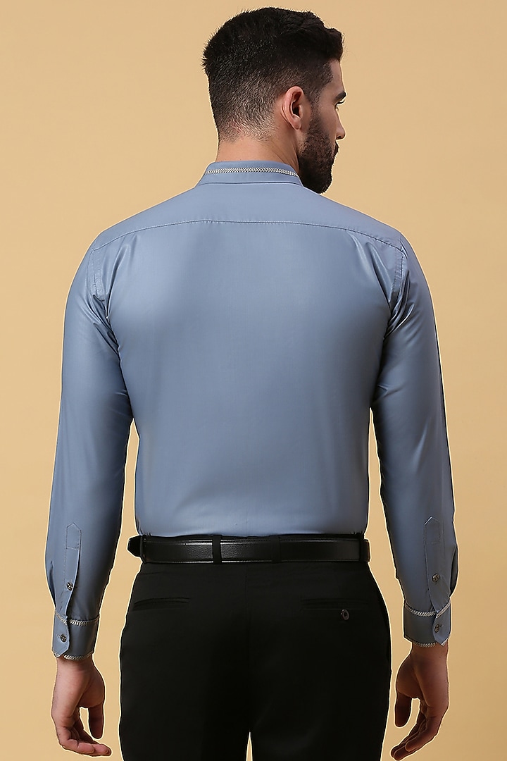 Teal Blue Party Wear Shirting Fabric Party Wear Shirt by DMODE at Pernia's Pop Up Shop