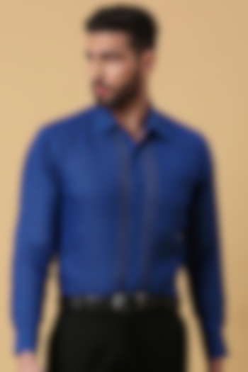 Ink Blue Party Wear Shirting Fabric Party Wear Shirt by DMODE at Pernia's Pop Up Shop
