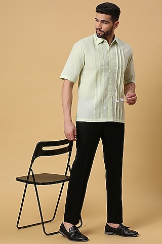 Sage Green Linen Shirt by DMODE
