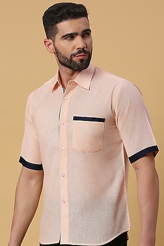Peach Linen Shirt by DMODE
