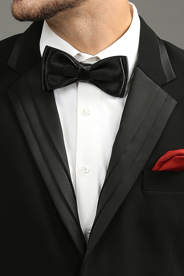 Black Suiting Pleated Tuxedo Set by DMODE at Pernia's Pop Up Shop