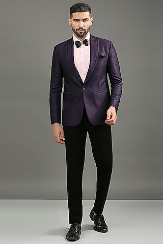 Aubergine Suiting Tuxedo Set by DMODE