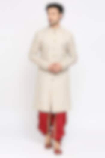 Beige Matka Linen Kurta Set by DMODE