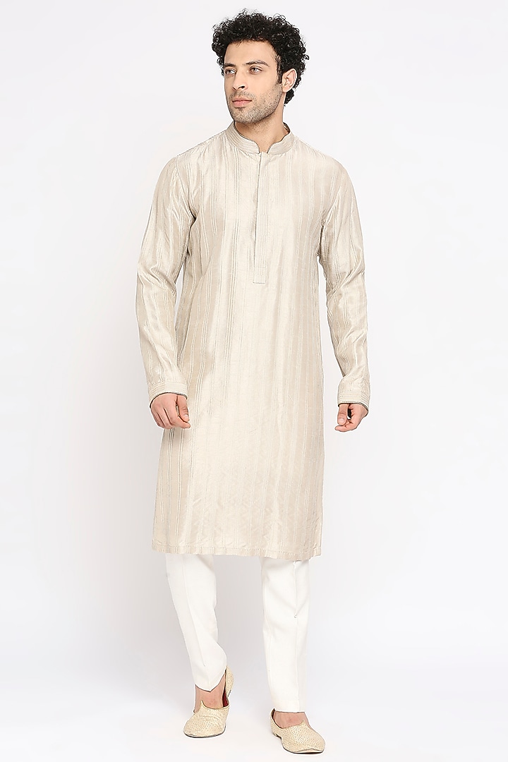 Sage Green Dupion Silk Floral Embroidered Nehru Jacket Set by DMODE at Pernia's Pop Up Shop