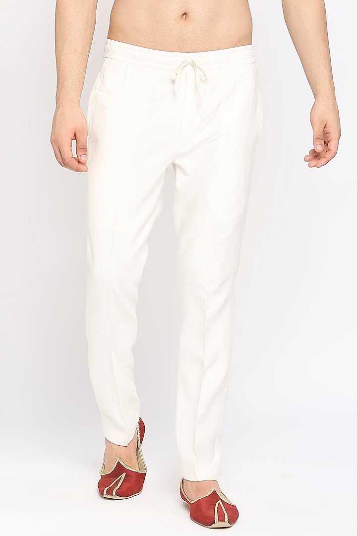 Off-White Jacquard Nehru Jacket Set by DMODE at Pernia's Pop Up Shop