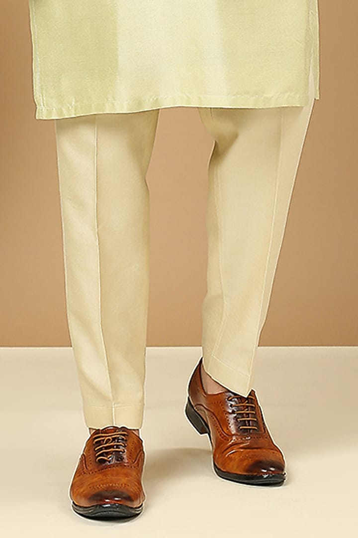 Sage Green Cotton Silk Embroidered Kurta Set by DMODE at Pernia's Pop Up Shop