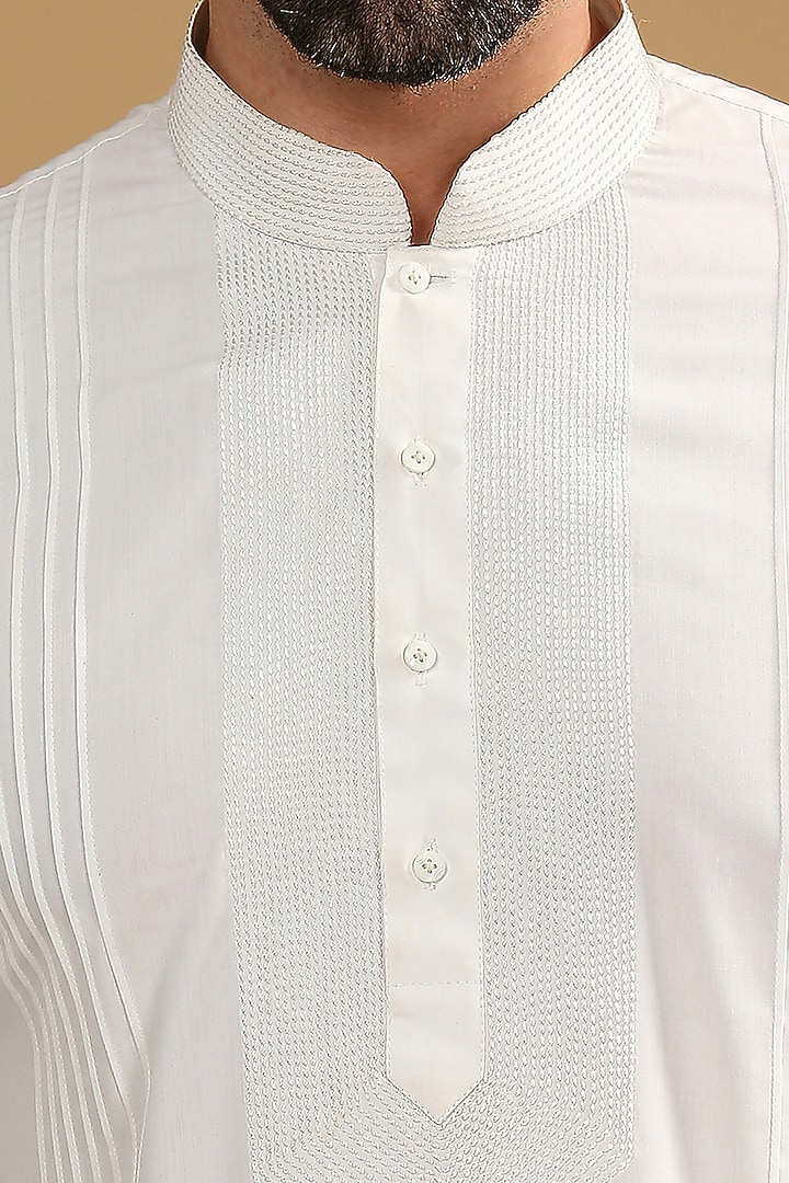 White Shirting Fabric Kurta Set by DMODE at Pernia's Pop Up Shop