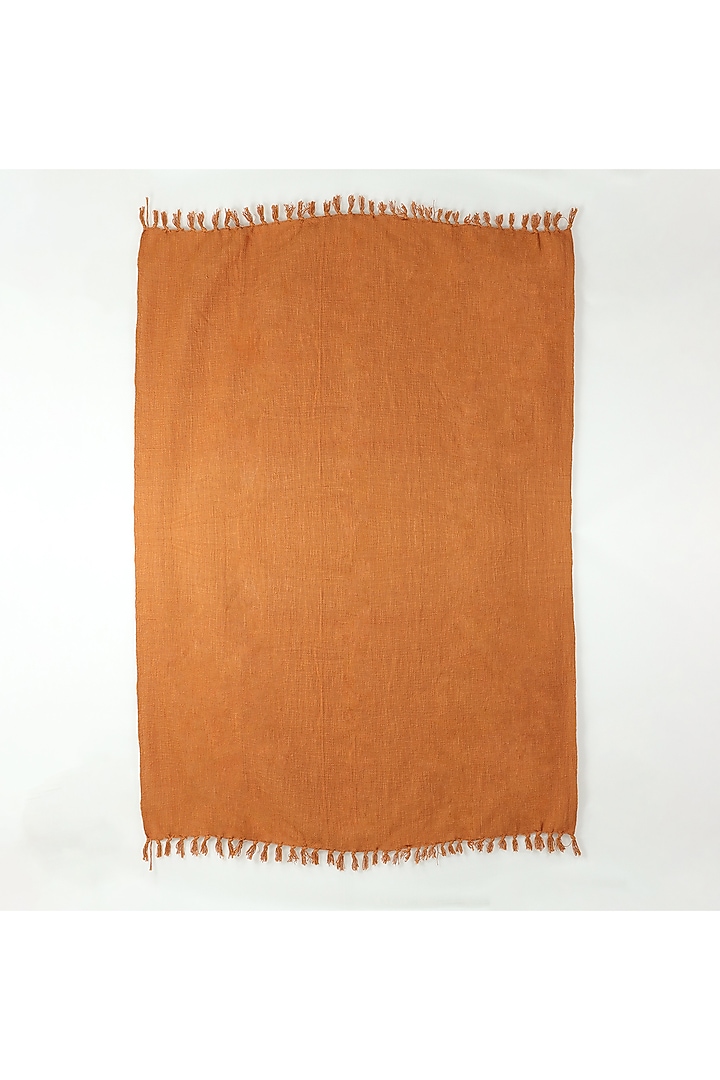 Brown Organic Cotton Solid Throw by Dmaasa at Pernia's Pop Up Shop
