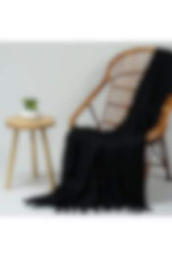 Black Organic Cotton Solid Throw by Dmaasa at Pernia's Pop Up Shop