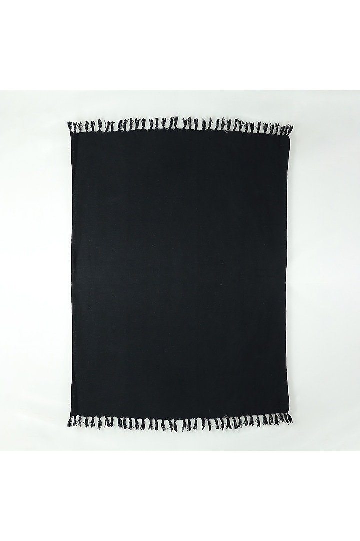 Black Organic Cotton Solid Throw by Dmaasa at Pernia's Pop Up Shop