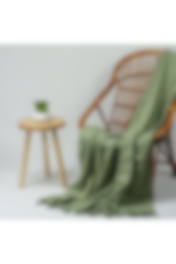 Olive Green Organic Cotton Solid Throw by Dmaasa at Pernia's Pop Up Shop