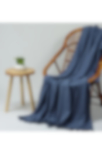 Cobalt Blue Organic Cotton Solid Throw by Dmaasa at Pernia's Pop Up Shop