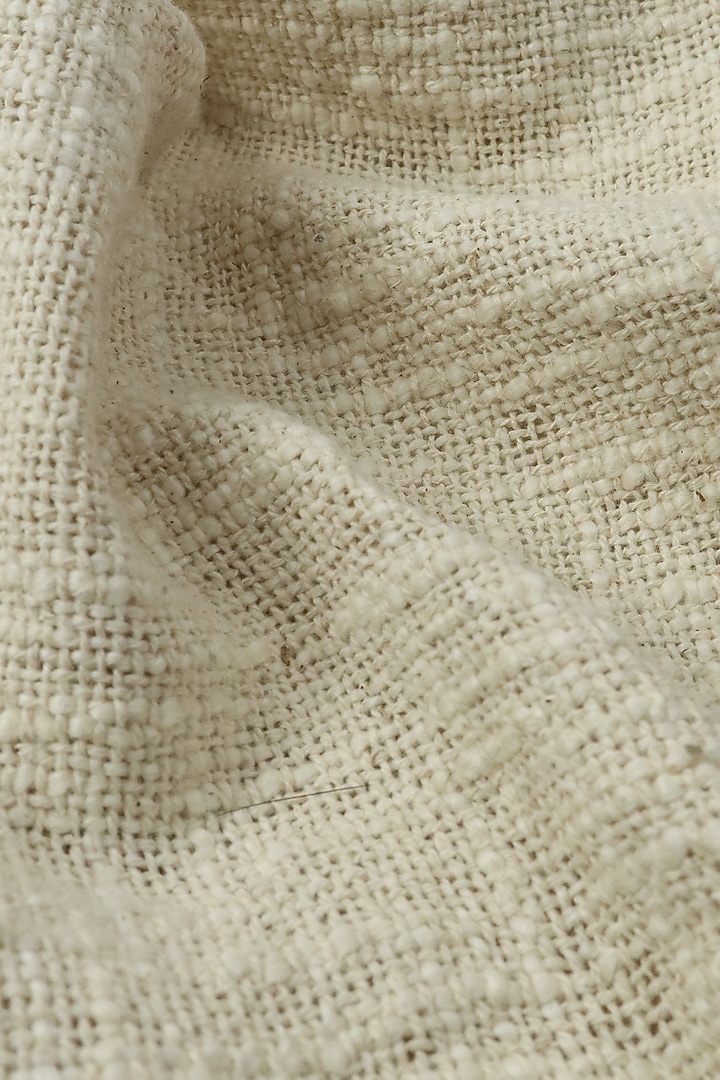 White Organic Cotton Solid Throw by Dmaasa at Pernia's Pop Up Shop