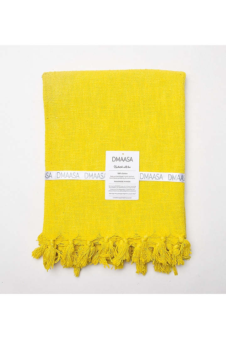 Yellow Organic Cotton Solid Throw by Dmaasa at Pernia's Pop Up Shop