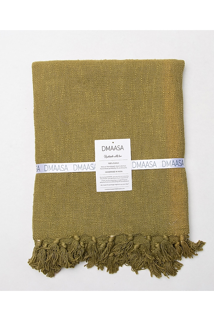 Green Organic Cotton Solid Throw by Dmaasa at Pernia's Pop Up Shop