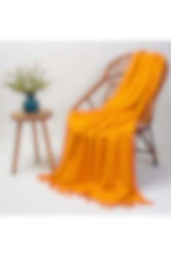 Orange Organic Cotton Solid Throw by Dmaasa at Pernia's Pop Up Shop