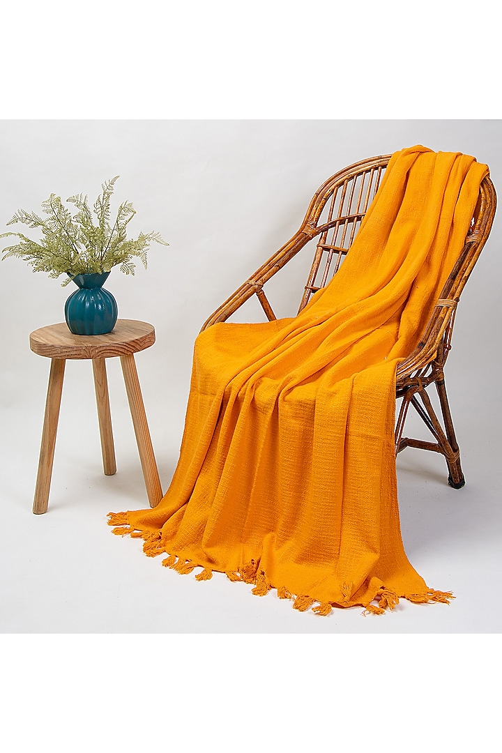 Orange Organic Cotton Solid Throw by Dmaasa at Pernia's Pop Up Shop