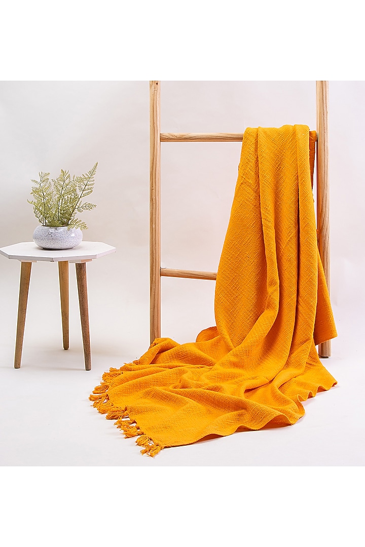 Orange Organic Cotton Solid Throw by Dmaasa at Pernia's Pop Up Shop