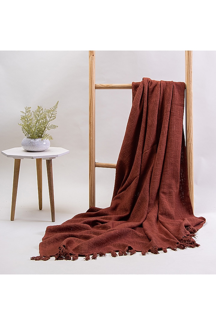 Maroon Organic Cotton Solid Throw by Dmaasa at Pernia's Pop Up Shop