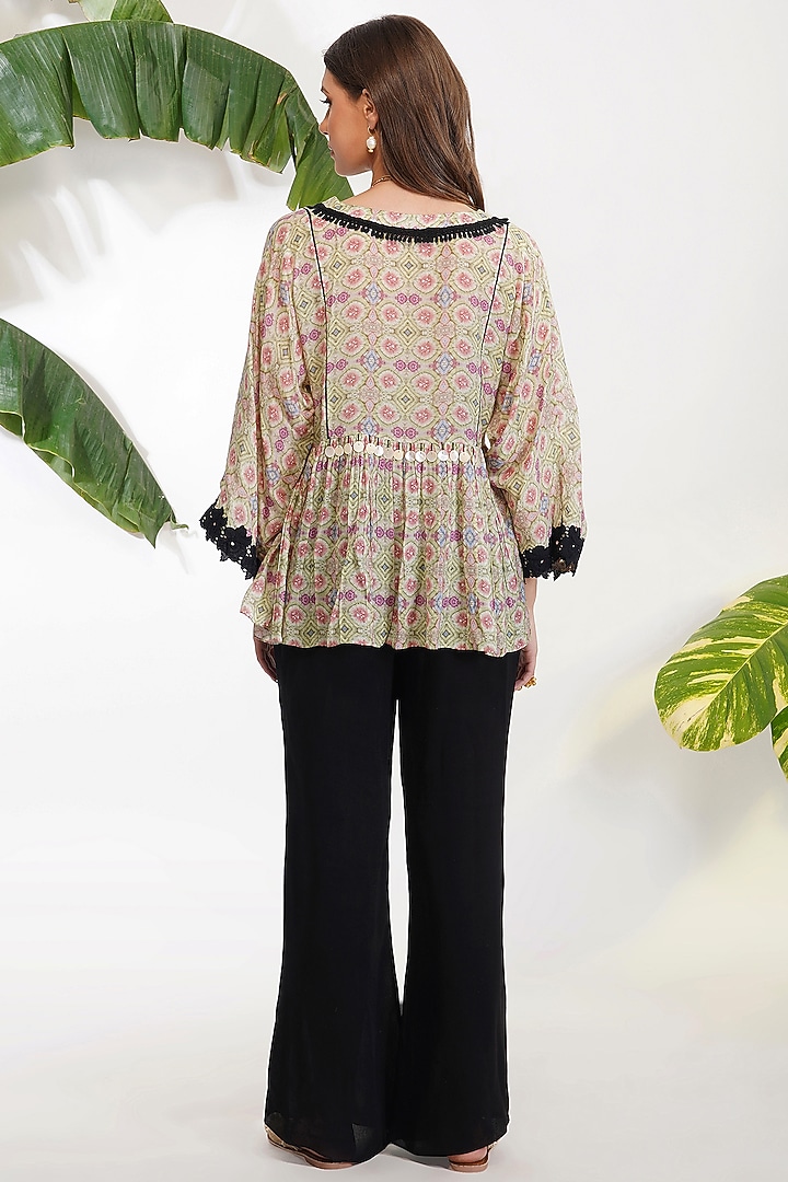 Mint Green Tie-Dyed Top by Devyani Mehrotra at Pernia's Pop Up Shop