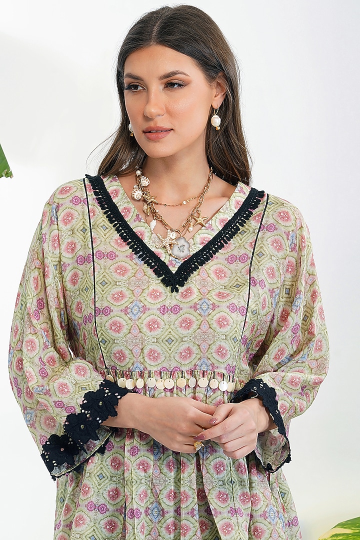 Mint Green Tie-Dyed Top by Devyani Mehrotra at Pernia's Pop Up Shop