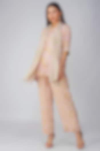 Blush Pink Crepe Printed Co-Ord Set by Devyani Mehrotra at Pernia's Pop Up Shop