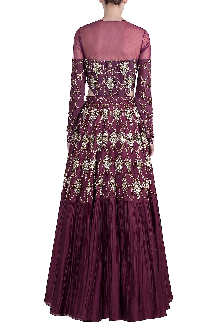 Wine embroidered gown available only at Pernia's Pop Up Shop.