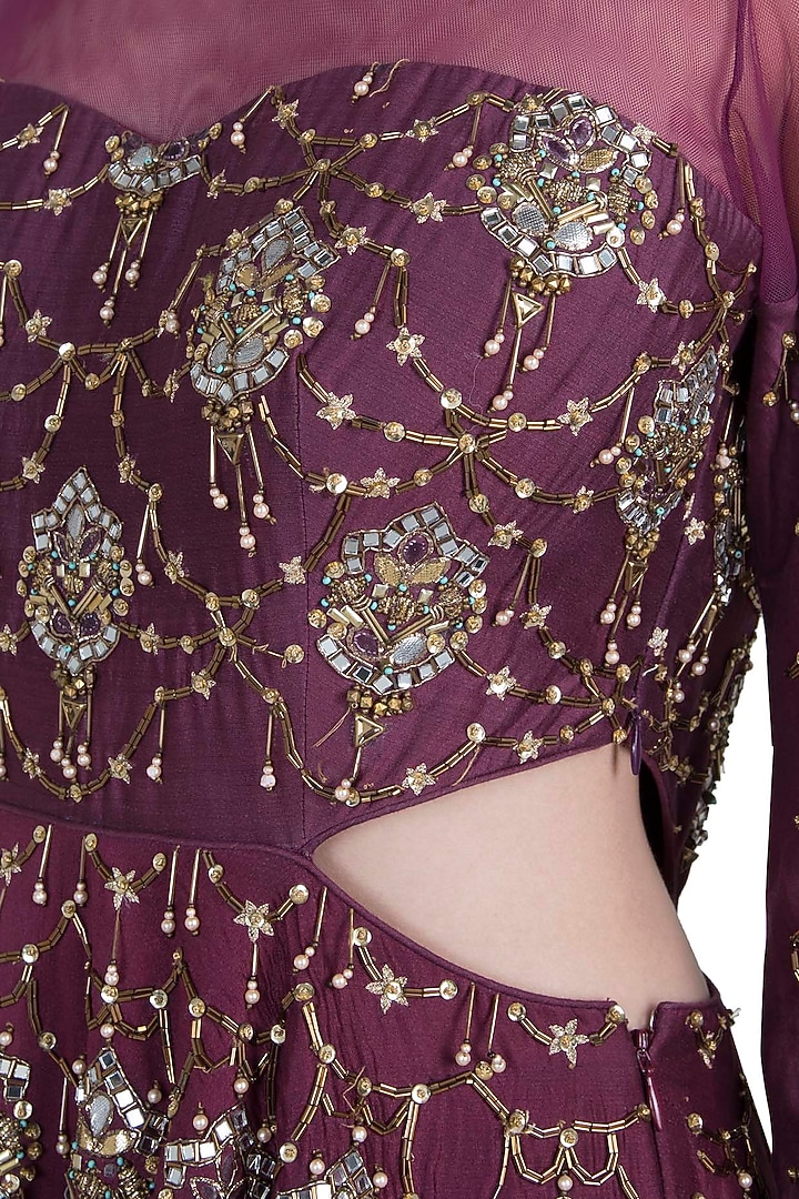 Wine embroidered gown available only at Pernia's Pop Up Shop.