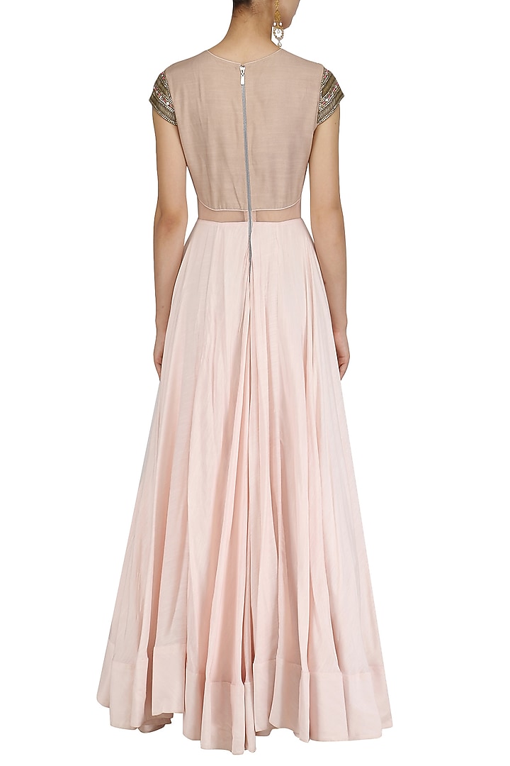 Pink floral embroidered kalidaar gown available only at Pernia's Pop Up Shop.