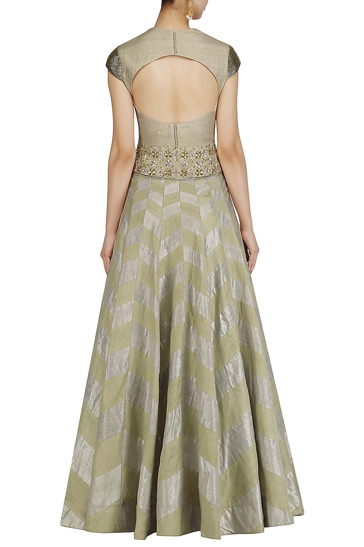 Gold embroidered peplum jacket and skirt set available only at Pernia's Pop Up Shop.