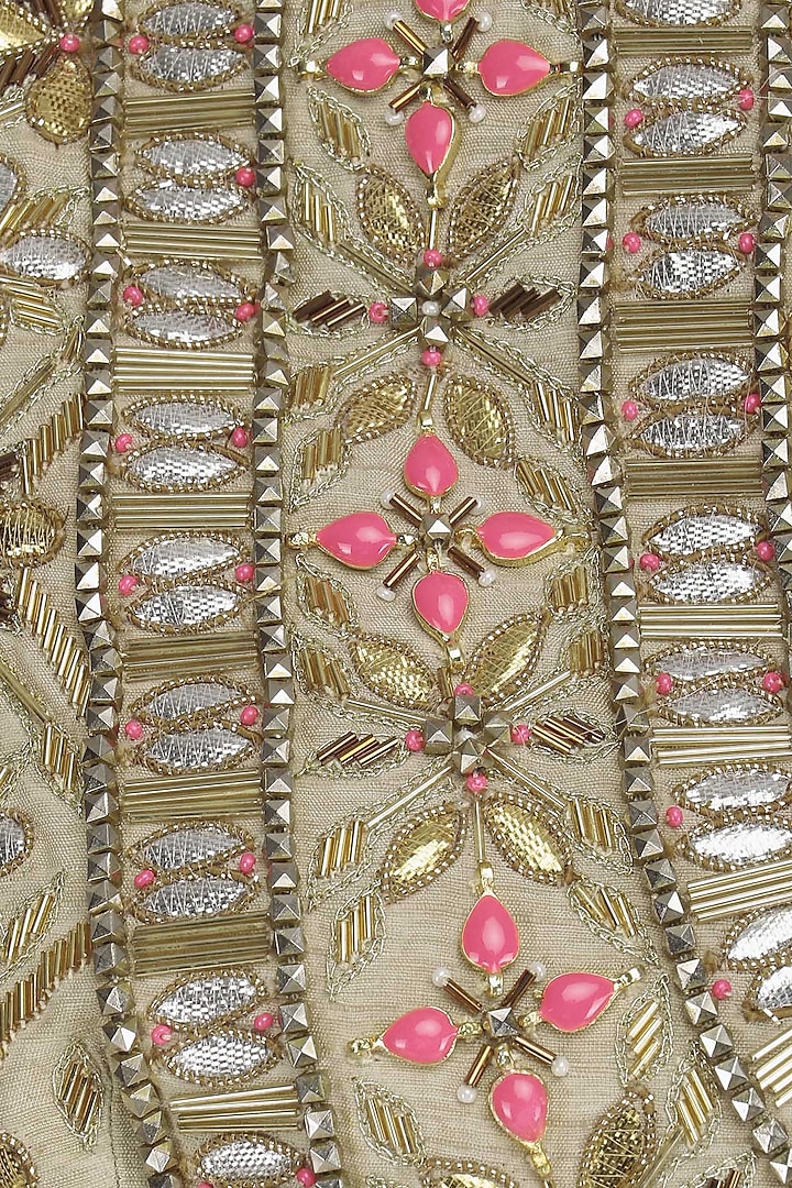 Gold embroidered peplum jacket and skirt set available only at Pernia's Pop Up Shop.