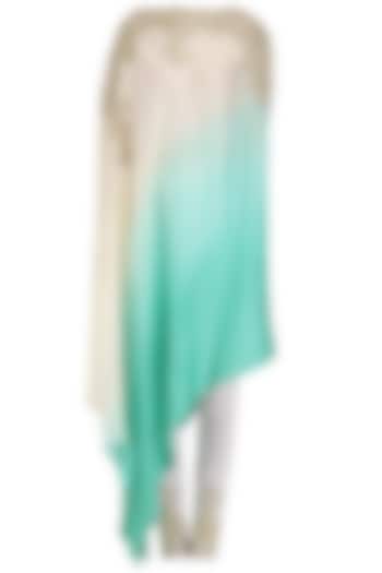 White and blue one shoulder kaftan and pants set available only at Pernia's Pop Up Shop.