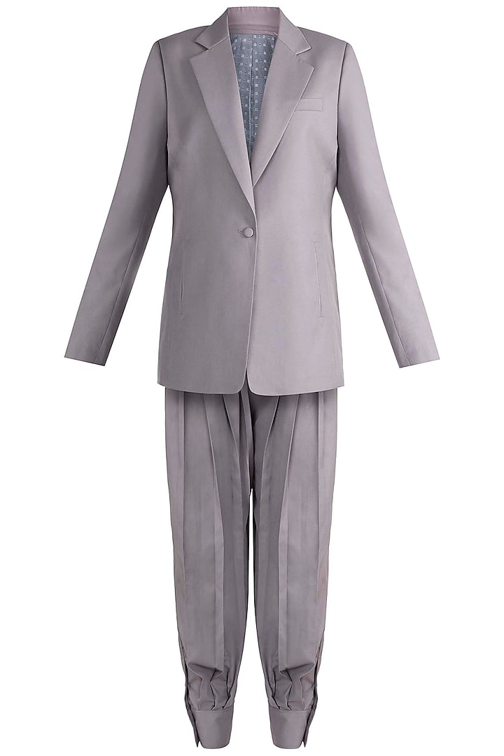 Grey Oversized Pant Suit Set by Deme by Gabriella at Pernia's Pop Up Shop