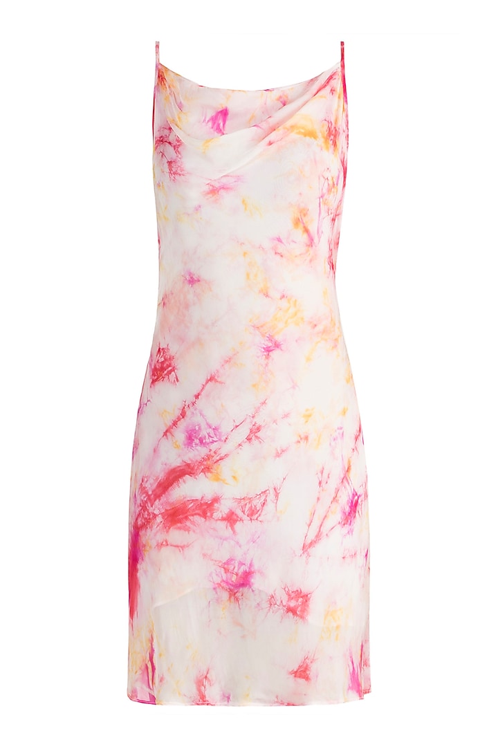 Pink & Orange Tie Dye Mini Dress by Deme by Gabriella