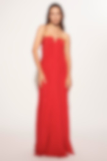 Red Crepe Tube Vacation Dress by Deme by Gabriella at Pernia's Pop Up Shop