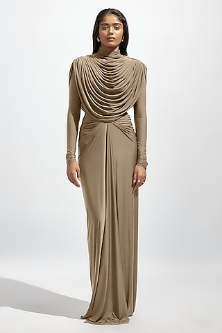Purple Malai Lycra & Net Gown by Deme by Gabriella