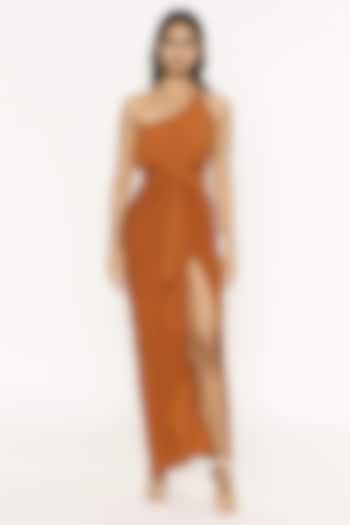 Rust One-Shoulder Gown by Deme by Gabriella at Pernia's Pop Up Shop