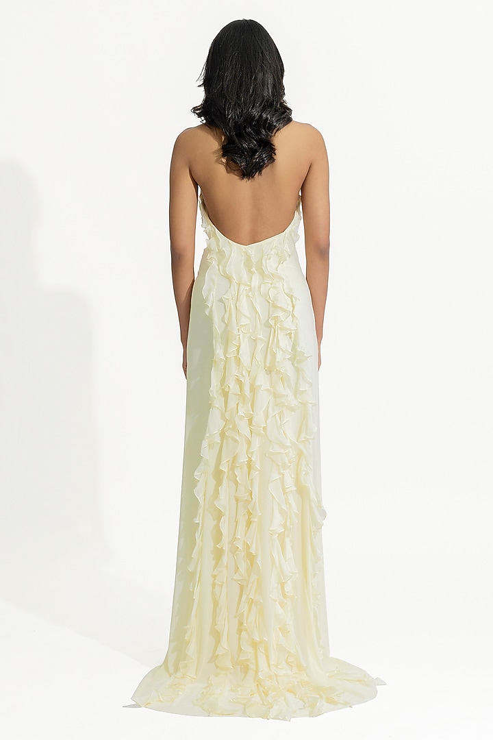 Off-White Malai Lycra & Net Ruffled Engagement Gown by Deme by Gabriella at Pernia's Pop Up Shop