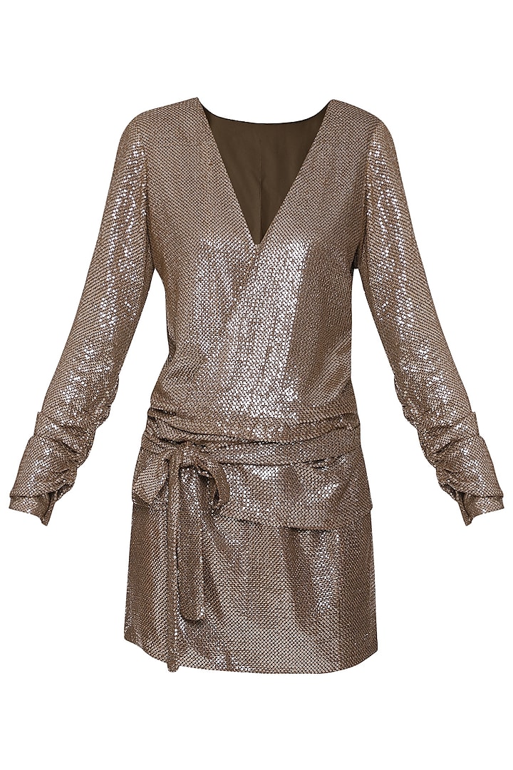 Champagne Sequins Dress by Deme by Gabriella