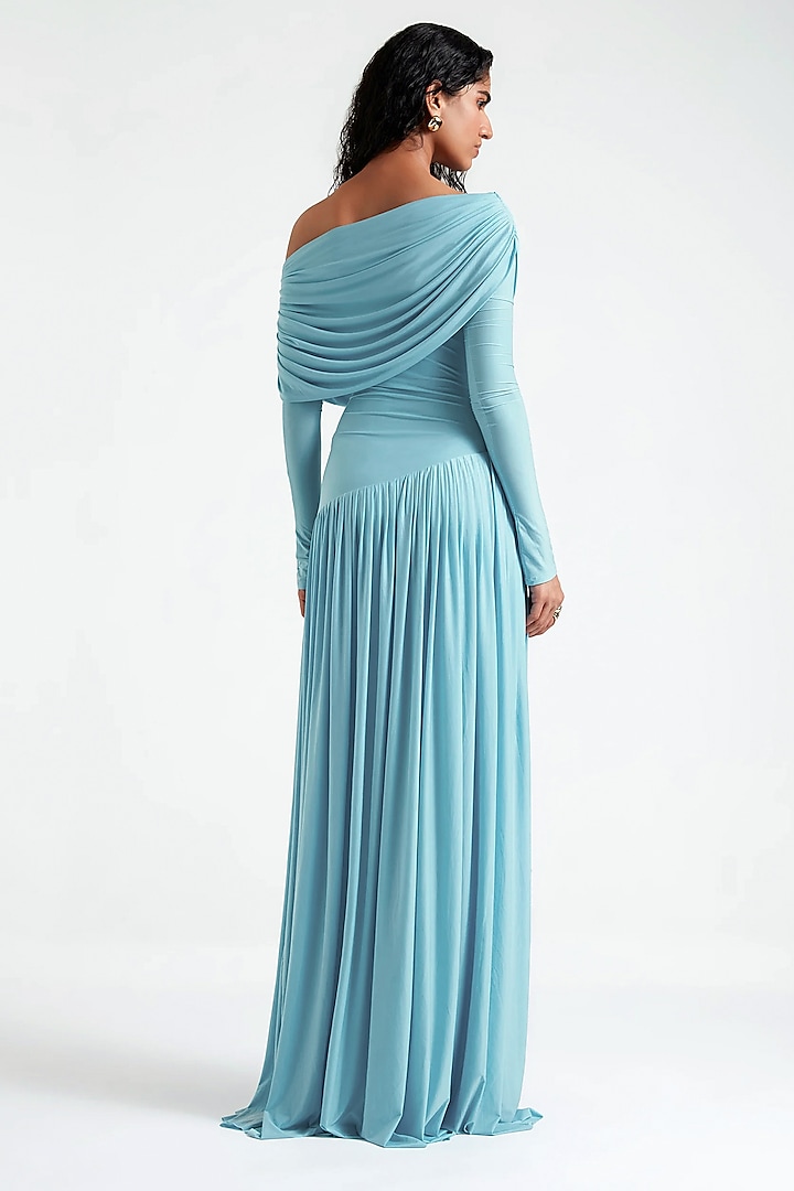 Tropical Blue Malai Lycra Engagement Gown by Deme by Gabriella at Pernia's Pop Up Shop