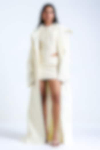 Off-White Leather & Ferrari Co-ord Set by Deme by Gabriella at Pernia's Pop Up Shop