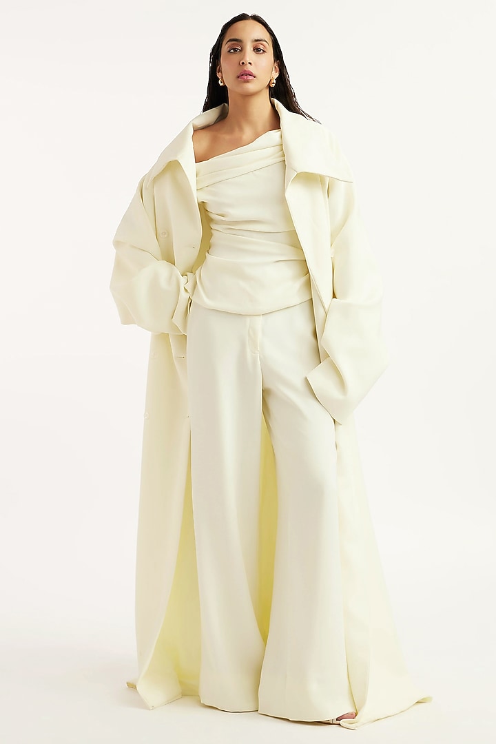 Off-White Ferrari Trench Coat Set by Deme by Gabriella at Pernia's Pop Up Shop