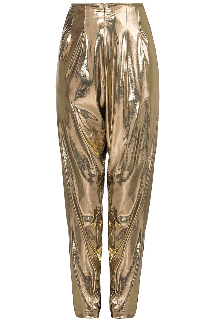 Gold elastic pants by DEME BY GABRIELLA