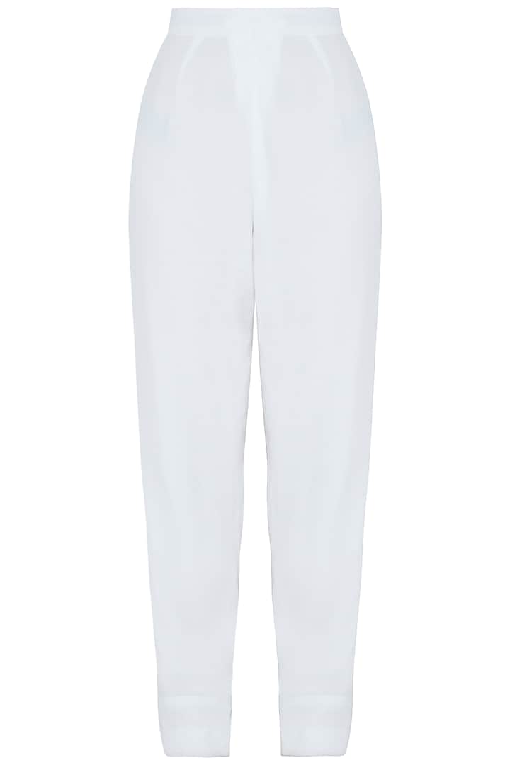 White easy fit pants available only at Pernia's Pop Up Shop. 2023