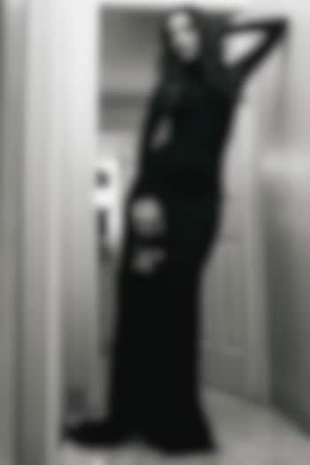 Black Malai Lycra Bodycon Maxi Dress by Deme by Gabriella at Pernia's Pop Up Shop