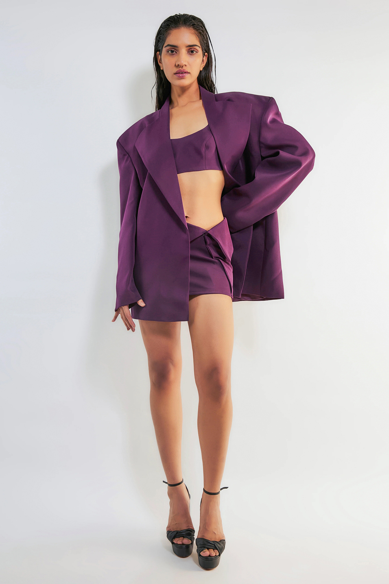 Wine Micro Blazer Set by Deme by Gabriella at Pernia's Pop Up Shop