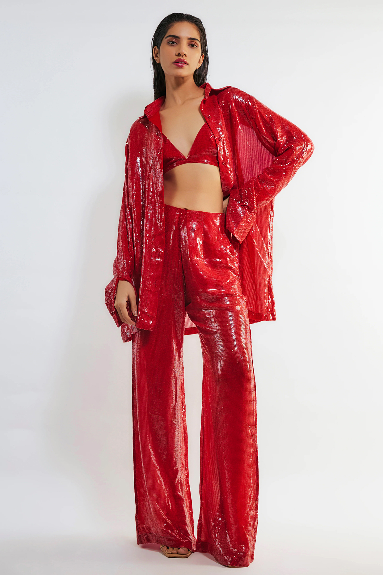 Red Sequins Co-Ord Set by Deme by Gabriella at Pernia's Pop Up Shop