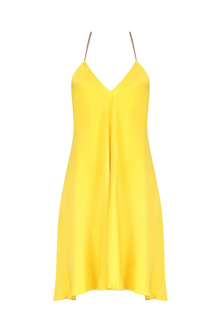 Yellow A-line backless dress available only at Pernia's Pop Up Shop. 2023