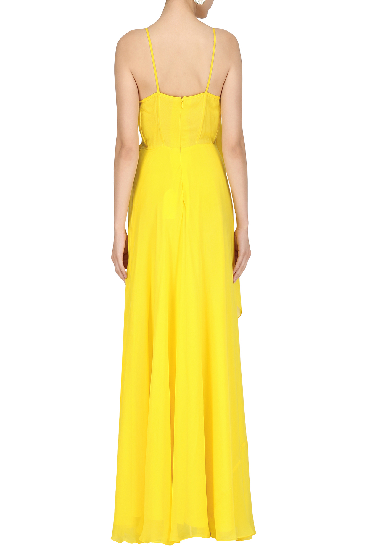 yellow bustier dress
