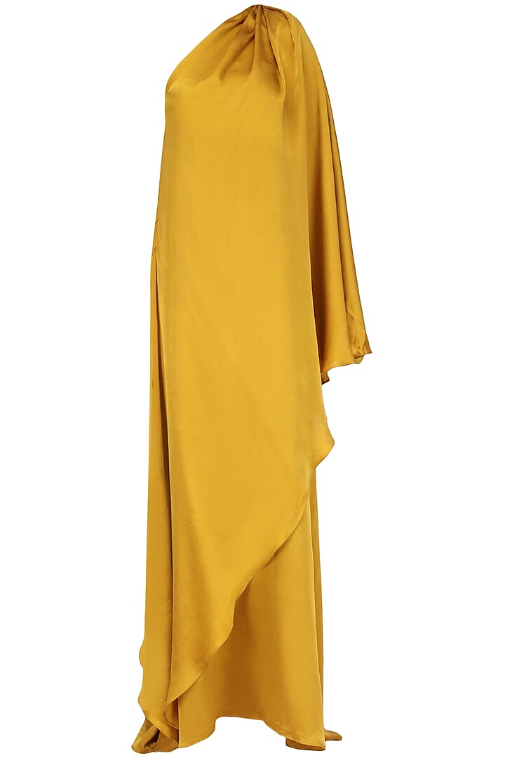 Mustard one shoulder maxi dress available only at Pernia's Pop Up Shop ...